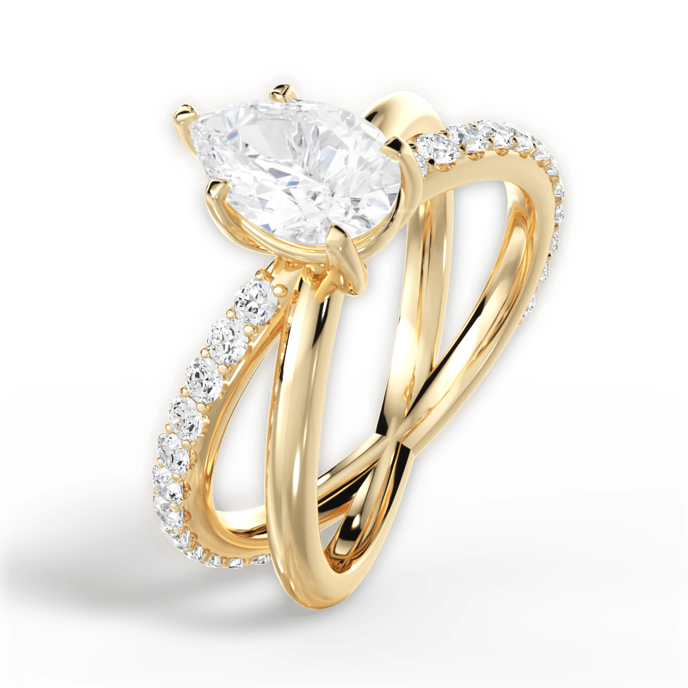 Jennifer Pear Cut Lab Grown Diamond 18Kt Yellow Gold Engagement Ring - View 4