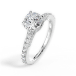 Laura Cushion Cut Lab Grown Diamond 18Kt White Gold Engagement Ring - View 4
