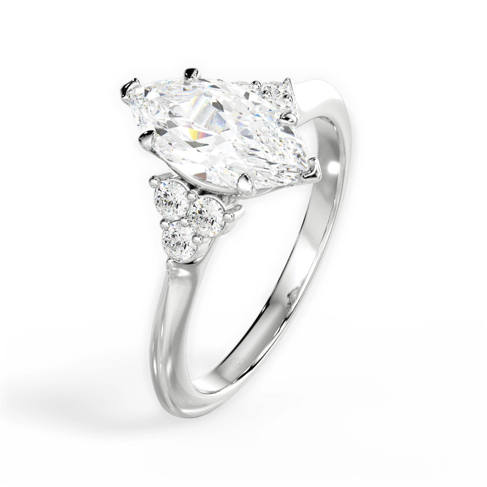 Celeste Marquise Cut Lab Grown Diamond 18Kt White Gold Engagement Ring - View 2