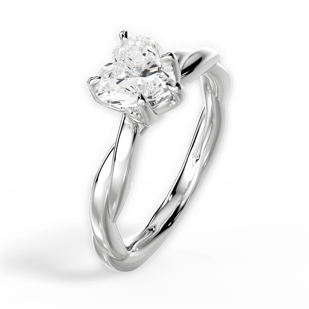 Bianca Heart Cut Lab Grown Diamond Platinum Engagement Ring - View 3
