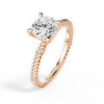 Chloe Round Cut Lab Grown Diamond 18Kt Rose Gold Engagement Ring - View 2