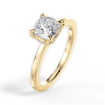 Gemma Cushion Cut Lab Grown Diamond 18Kt Yellow Gold Engagement Ring - View 3