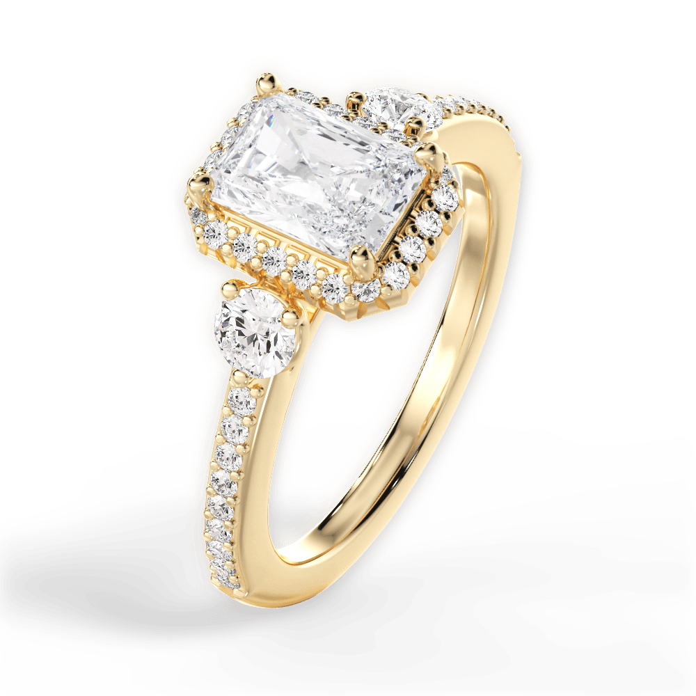 Julia Radiant Cut Lab Grown Diamond 18Kt Yellow Gold Engagement Ring - View 3