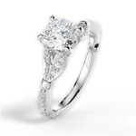 Geraldine Cushion Cut Lab Grown Diamond 18Kt White Gold Engagement Ring - View 2