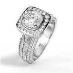Madison Round Cut Lab Grown Diamond 18Kt White Gold Engagement Ring - View 4