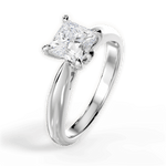 Beverly Princess Cut Lab Grown Diamond 14Kt White Gold Engagement Ring - View 4