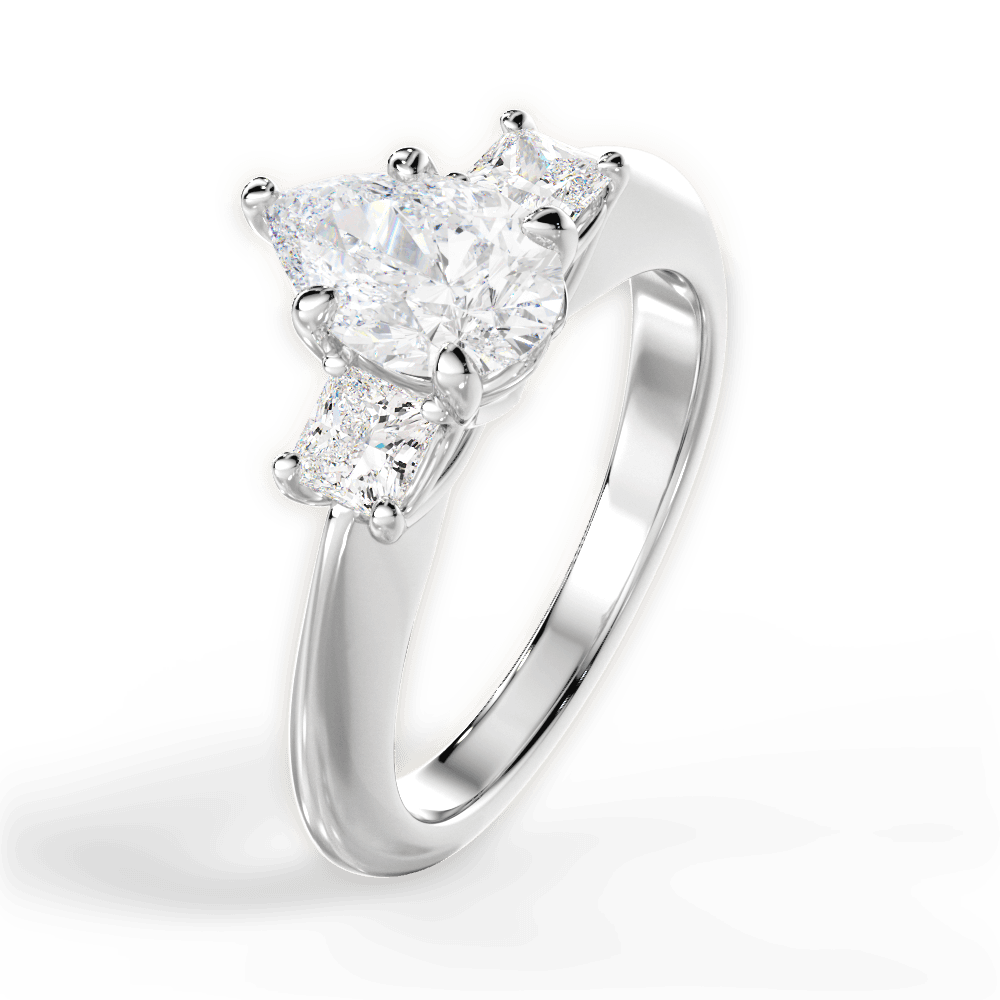 Dorothy Pear Cut Lab Grown Diamond Platinum Engagement Ring - View 3