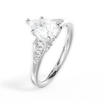 Cecilia Pear Cut Lab Grown Diamond Platinum Engagement Ring - View 2