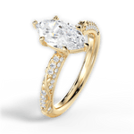 Gloria Marquise Cut Lab Grown Diamond 18Kt Yellow Gold Engagement Ring - View 4