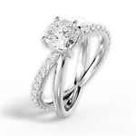 Jennifer Cushion Cut Lab Grown Diamond 18Kt White Gold Engagement Ring - View 3