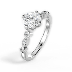 Catherine Round Cut Lab Grown Diamond 14Kt White Gold Engagement Ring - View 3
