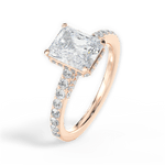 Laura Radiant Cut Lab Grown Diamond 18Kt Rose Gold Engagement Ring - View 3