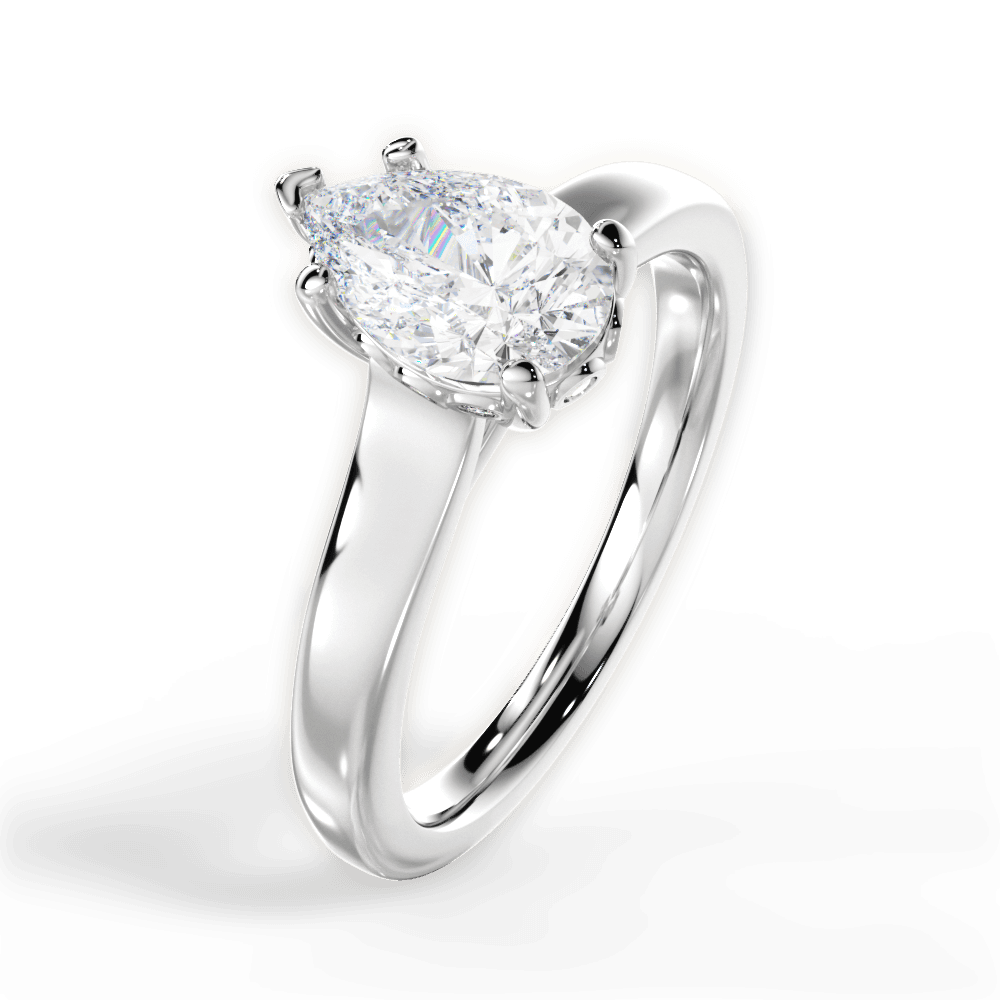 Carol Pear Cut Lab Grown Diamond Platinum Engagement Ring - View 3