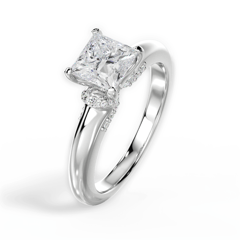 Florence Princess Cut Lab Grown Diamond Platinum Engagement Ring - View 3