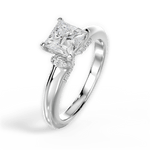 Florence Princess Cut Lab Grown Diamond 14Kt White Gold Engagement Ring - View 3