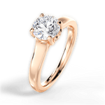 Carol Round Cut Lab Grown Diamond 18Kt Rose Gold Engagement Ring - View 3