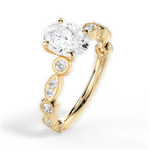 Edith Oval Cut Lab Grown Diamond 18Kt Yellow Gold Engagement Ring - View 4