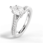 Elise Pear Cut Lab Grown Diamond 18Kt White Gold Engagement Ring - View 2