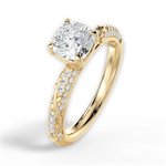 Gloria Cushion Cut Lab Grown Diamond 18Kt Yellow Gold Engagement Ring - View 4