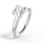 Annette Round Cut Lab Grown Diamond 14Kt White Gold Engagement Ring - View 3