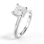 Alicia Princess Cut Lab Grown Diamond 18Kt White Gold Engagement Ring - View 2
