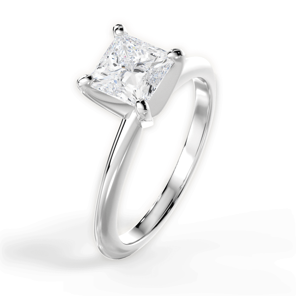 Alicia Princess Cut Lab Grown Diamond Platinum Engagement Ring - View 2