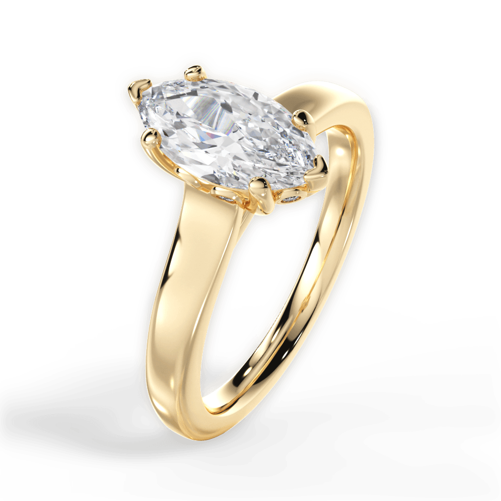 Carol Marquise Cut Lab Grown Diamond 18Kt Yellow Gold Engagement Ring - View 3