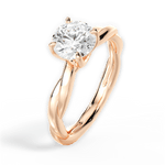 Bianca Round Cut Lab Grown Diamond 18Kt Rose Gold Engagement Ring - View 3
