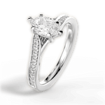Elise Marquise Cut Lab Grown Diamond 18Kt White Gold Engagement Ring - View 2