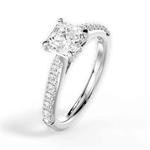 Elizabeth Asscher Cut Lab Grown Diamond 14Kt White Gold Engagement Ring - View 3