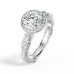 Erica Round Cut Lab Grown Diamond Platinum Engagement Ring - View 2