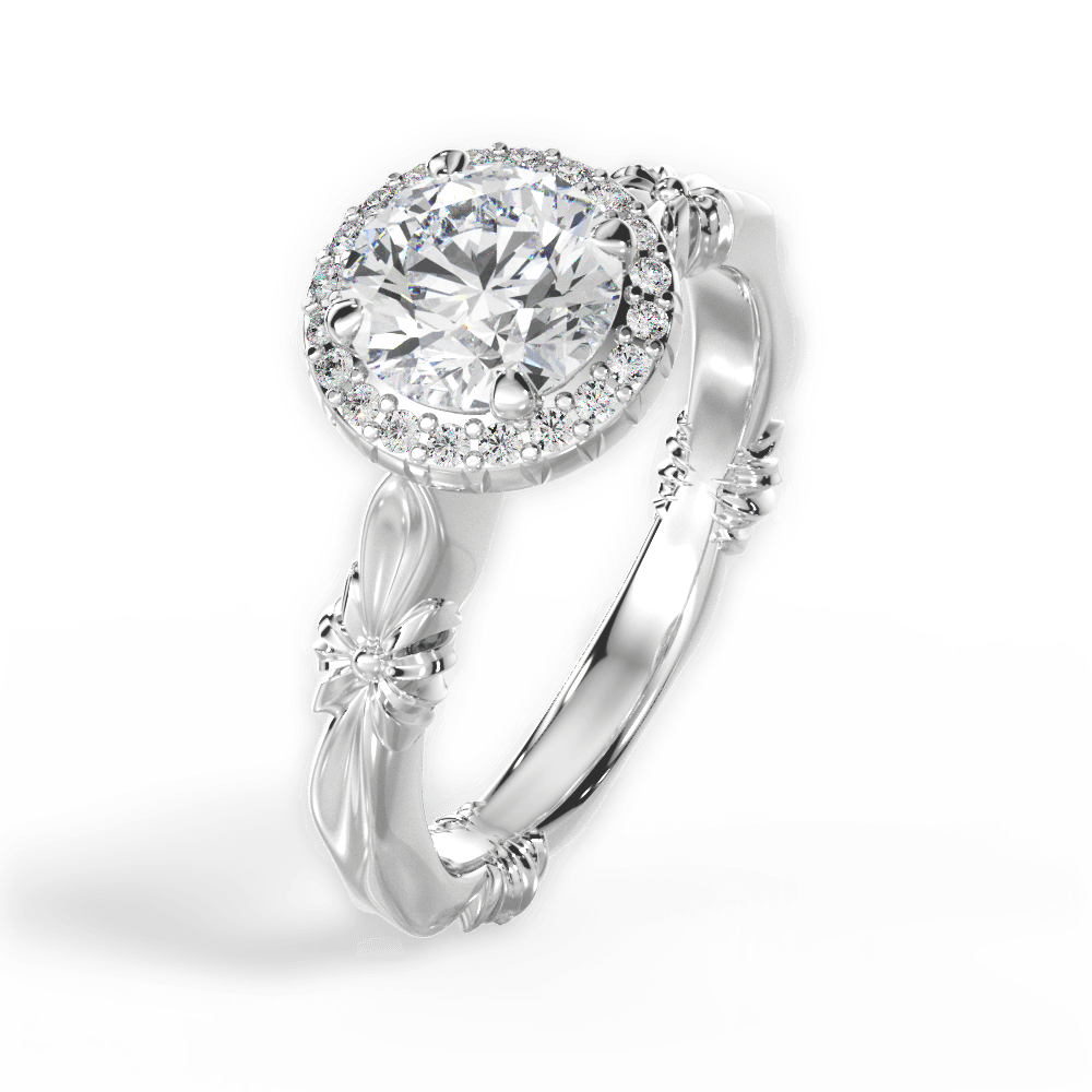 Erica Round Cut Lab Grown Diamond Platinum Engagement Ring - View 2