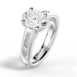 Brittany Oval Cut Lab Grown Diamond 14Kt White Gold Engagement Ring - View 2