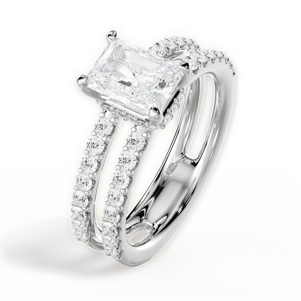 Christie Radiant Cut Lab Grown Diamond 14Kt White Gold Engagement Ring - View 3