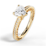 Donna Heart Cut Lab Grown Diamond 18Kt Yellow Gold Engagement Ring - View 2
