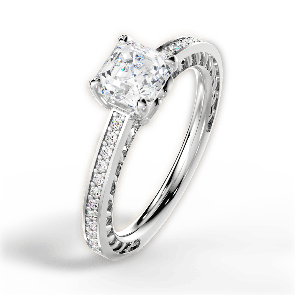 Donna Asscher Cut Lab Grown Diamond Platinum Engagement Ring - View 2
