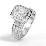 Madison Radiant Cut Lab Grown Diamond Platinum Engagement Ring - View 4