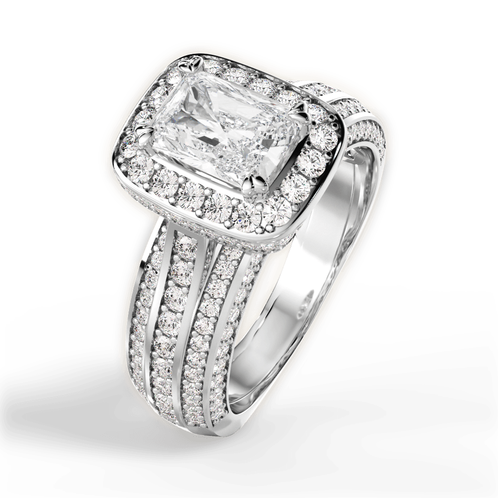 Madison Radiant Cut Lab Grown Diamond 18Kt White Gold Engagement Ring - View 4