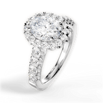 Lacey Oval Cut Lab Grown Diamond Platinum Engagement Ring - View 2