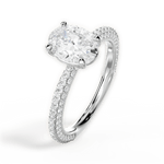 Kristen Oval Cut Lab Grown Diamond Platinum Engagement Ring - View 2