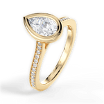 Deanna Pear Cut Lab Grown Diamond 18Kt Yellow Gold Engagement Ring - View 3