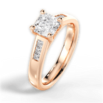Brittany Asscher Cut Lab Grown Diamond 18Kt Rose Gold Engagement Ring - View 3