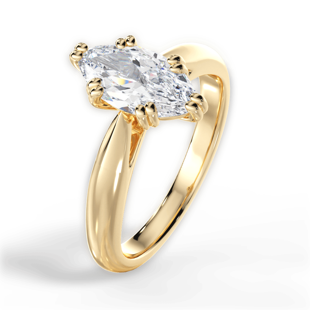 Gillian Marquise Cut Lab Grown Diamond 18Kt Yellow Gold Engagement Ring - View 4