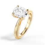 Elaine Oval Cut Lab Grown Diamond 18Kt Yellow Gold Engagement Ring - View 4
