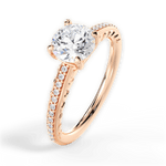 Caroline Round Cut Lab Grown Diamond 18Kt Rose Gold Engagement Ring - View 4