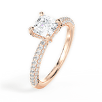 Lisa Asscher Cut Lab Grown Diamond 18Kt Rose Gold Engagement Ring - View 3