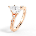Cassie Pear Cut Lab Grown Diamond 18Kt Rose Gold Engagement Ring - View 2