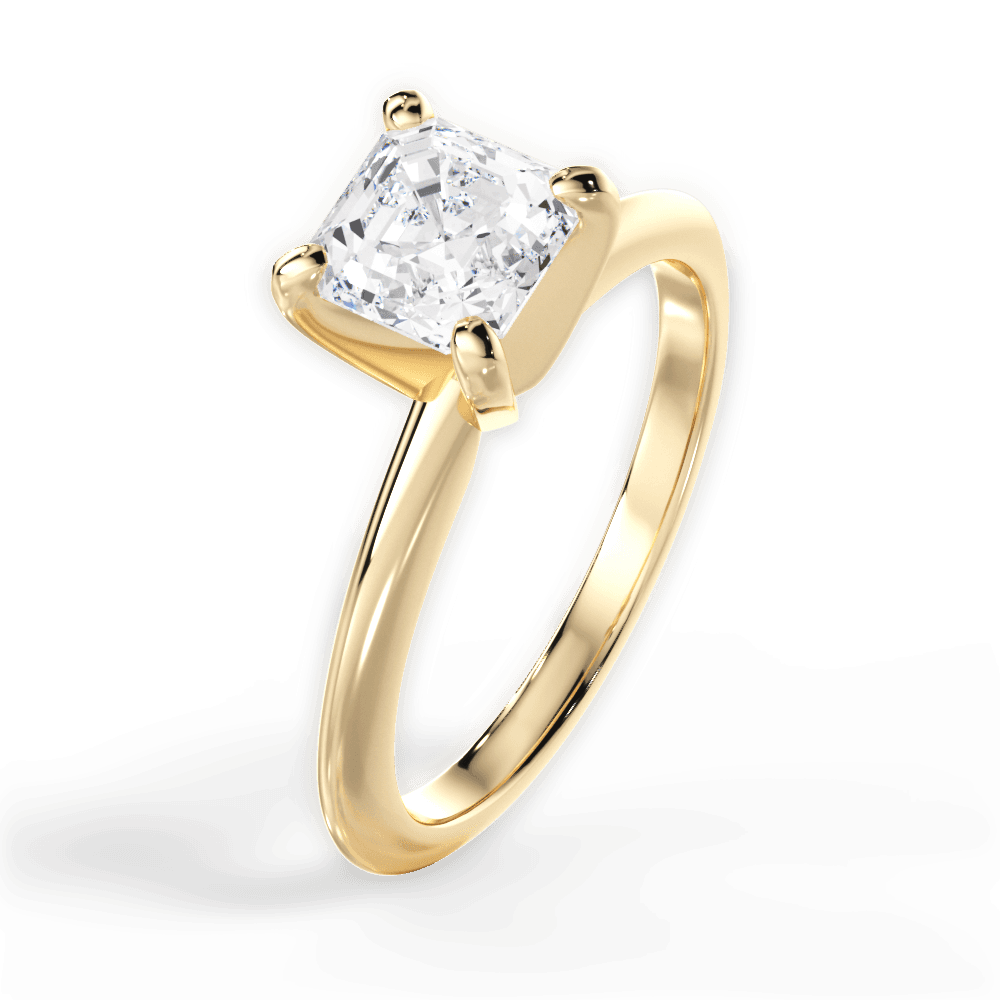 Casey Asscher Cut Lab Grown Diamond 18Kt Yellow Gold Engagement Ring - View 4