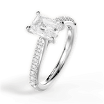 Elizabeth Radiant Cut Lab Grown Diamond 14Kt White Gold Engagement Ring - View 3