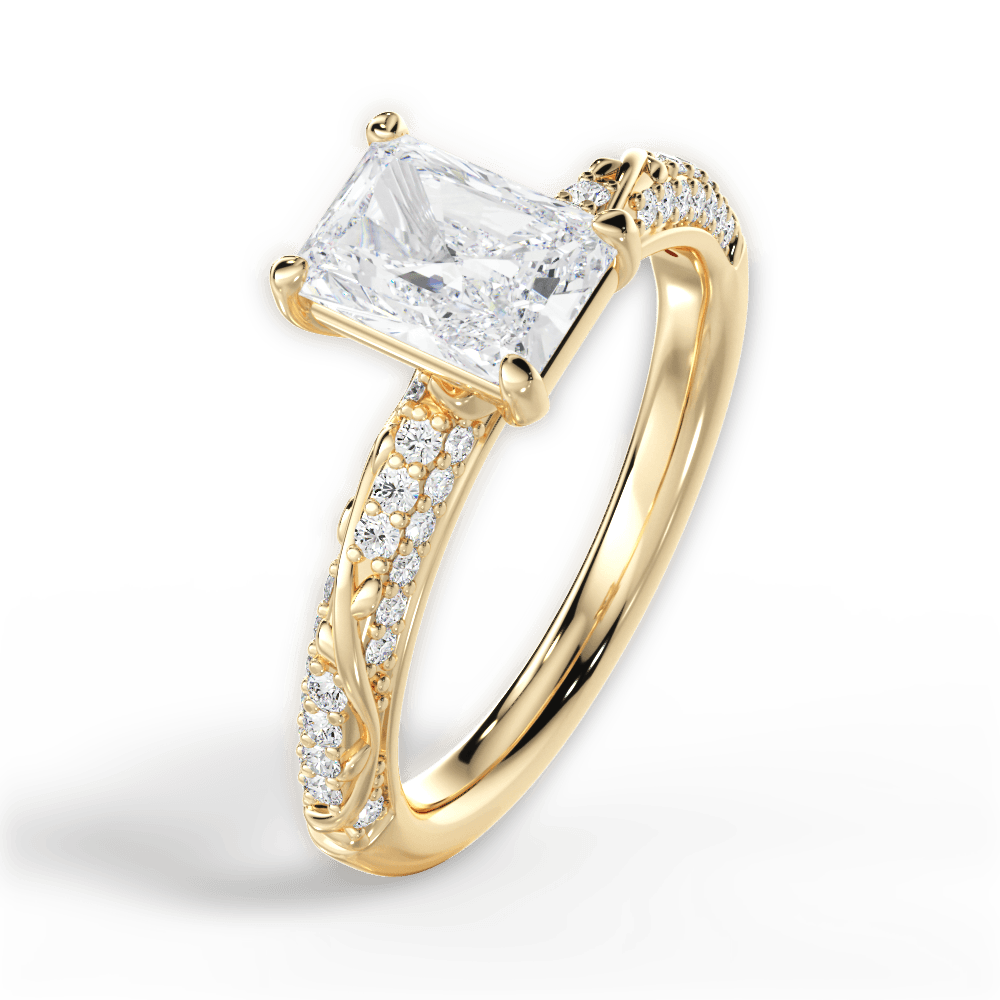 Gloria Radiant Cut Lab Grown Diamond 18Kt Yellow Gold Engagement Ring - View 4